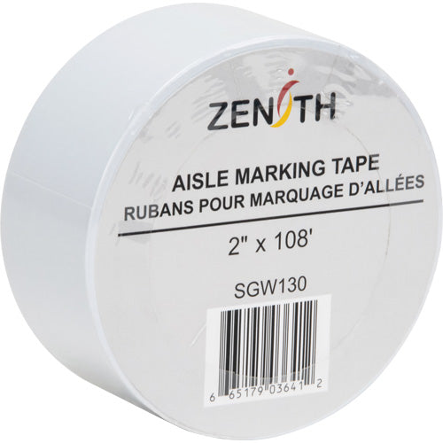 Ruban pour marquage d'allées, 2" x 108', PVC, Blanc - SGW130