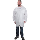 White microporous protective laboratory coat for professional use
