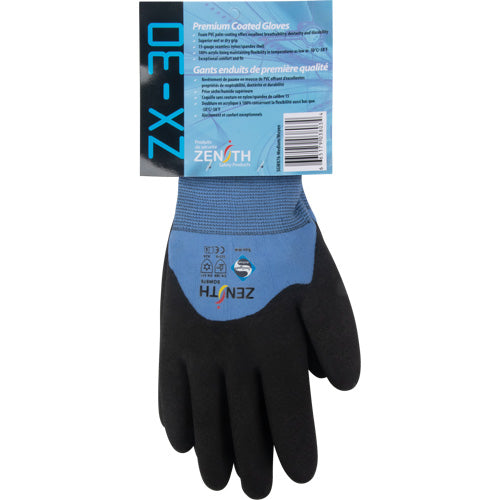 Gants enduits ZX-30° de première qualité, Revêtement Mousse de PVC, Calibre 15, Enveloppe en Nylon