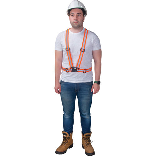 Harnais pour la circulation, Orange haute visibilité, Couleur réfléchissante Argent, Grand - SGZ623