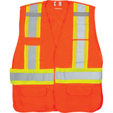 Veste d'arpenteur haute visibilité conforme à la CSA en polyester, orange haute visibilité