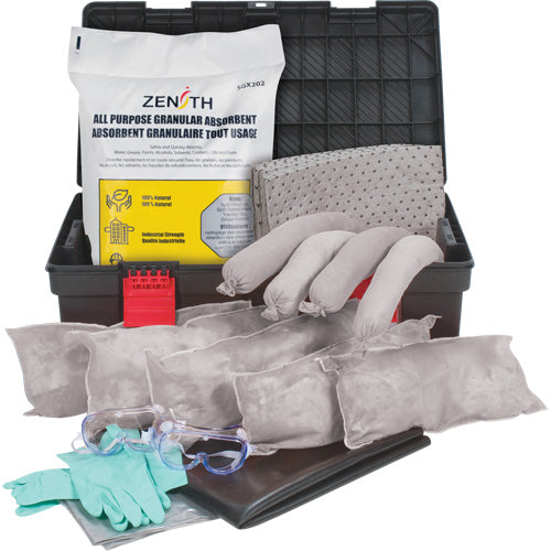 Spill Kits in a Toolbox, Universal, Tray, 31 US gal. Absorbency - SHB362