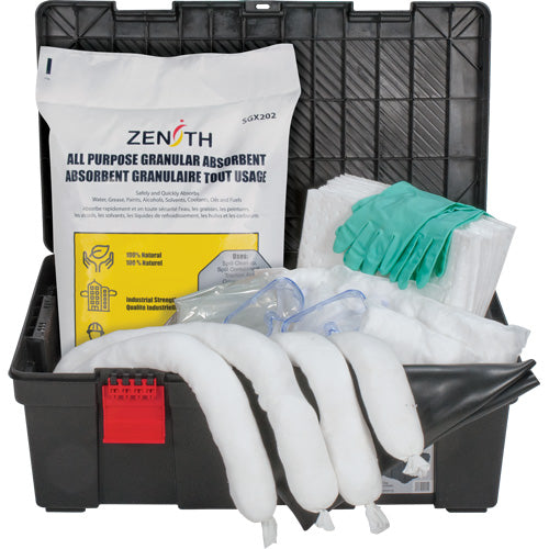 Spill Kits in Toolbox, Oil Only, Tray, 31 US gal. Absorbency - SHB363
