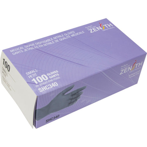 Disposable Medical Grade Nitrile Gloves, 6 mil, Powder-Free, Black, Class 2