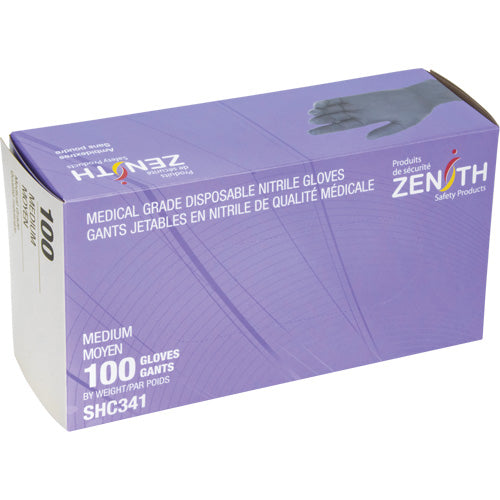 Disposable Medical Grade Nitrile Gloves, 6 mil, Powder-Free, Black, Class 2