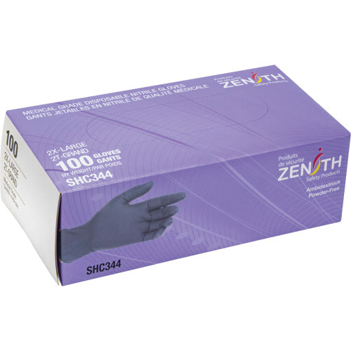 Disposable Medical Grade Nitrile Gloves, 6 mil, Powder-Free, Black, Class 2