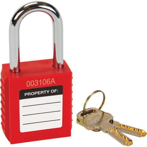 Safety Lockout, Safety Padlock, Keyed Different, Thermoplastic, 1-1/2" Width - SHC365
