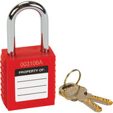 Safety Lockout, Safety Padlock, Keyed Different, Thermoplastic, 1-1/2" Width - SHC365