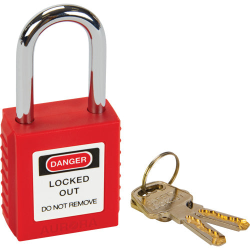 Safety Lockout, Safety Padlock, Keyed Different, Thermoplastic, 1-1/2" Width - SHC365
