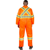 High-performance, high-visibility orange unlined safety coverall
