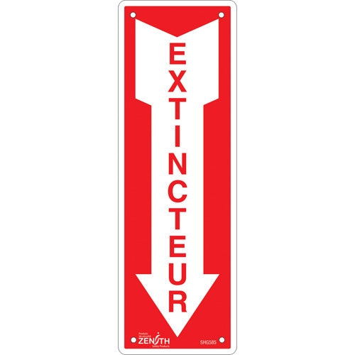 Enseigne « Extincteur », 12" x 4", Plastique, Français avec pictogramme - SHG585