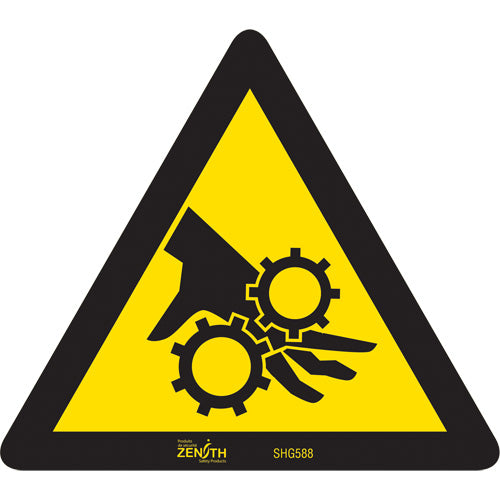 Enseigne de sécurité conforme à la CSA - Pinch Point, 6" x 6", Vinyle, Pictogramme - SHG588
