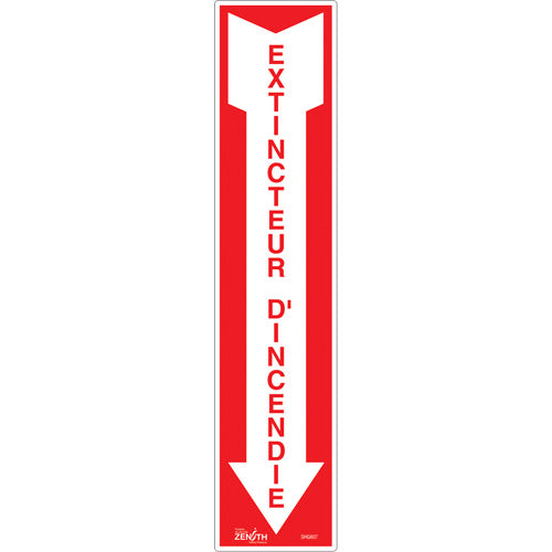 Enseigne « Extincteur d'incendie », 4" x 18", Vinyle, Français avec pictogramme - SHG607