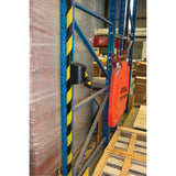 Magnetic Wall Barrier with Magnetic Strip, Plastic, Magnetic Mount, 15', Black and Yellow Tape - SHH170
