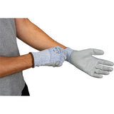Gants élastiques écologiques résistants à la coupe, Calibre 13, Revêtement Polyuréthane, Enveloppe PEHP/rPET, ASTM ANSI niveau A2