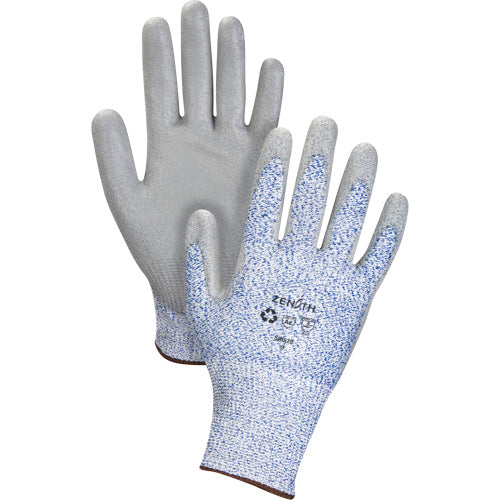 Gants élastiques écologiques résistants à la coupe, Calibre 13, Revêtement Polyuréthane, Enveloppe PEHP/rPET, ASTM ANSI niveau A2