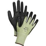 Gants élastiques écologiques sans coutures résistants à la coupe, Calibre 13, Revêtement Polyuréthane, Enveloppe PEHP/rPET, ASTM ANSI niveau A4