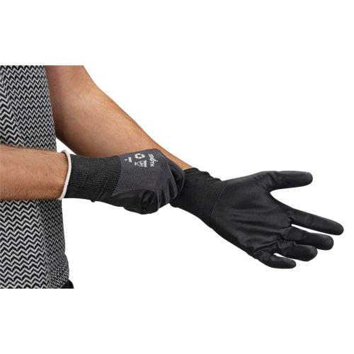 Gants écologiques enduits et perméables à l'air, Rêvetement Mousse de nitrile, Calibre 21, Enveloppe en Nylon/rPET