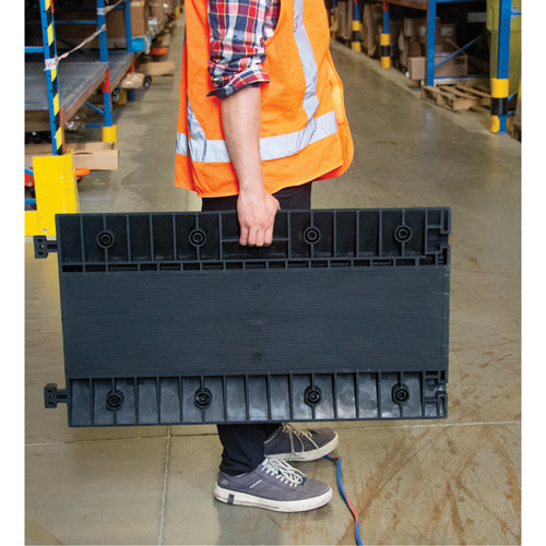 Polyurethane Cable Protector, 5 Channels, 35.43" L x 19.69" W x 2" H - SHJ533