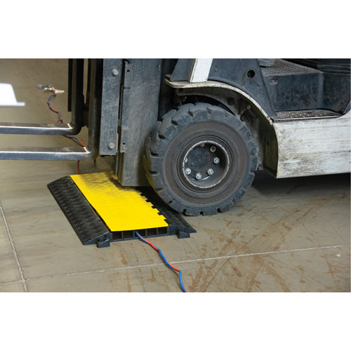 Polyurethane Cable Protector, 5 Channels, 35.43" L x 19.69" W x 2" H - SHJ533