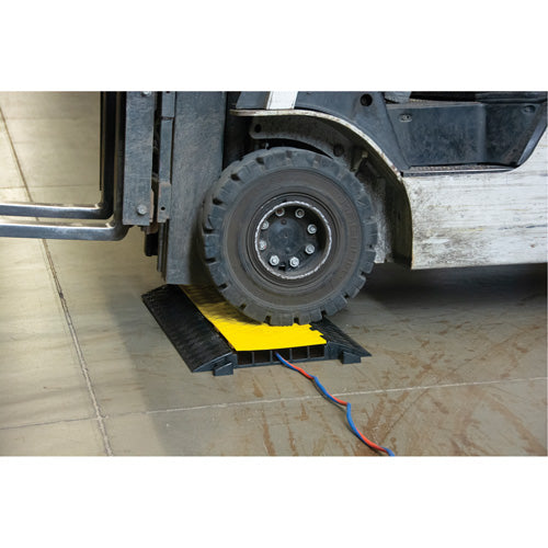 Polyurethane Cable Protector, 5 Channels, 35.43" L x 19.69" W x 2" H - SHJ533
