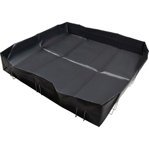 Wire-supported berm, 479 US gal. capacity, 8' W x 8' L x 12" H, L-shaped bracket - SHK100
