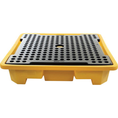 Four-Drum Spill Pallet, 66 US gal. Spill Capacity, 57.5" x 57.5" x 12" - SHK131