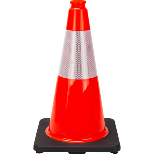 Cône de signalisation de première qualité, 18", Orange, Bande(s) réfléchissante(s) 6" - SHL472