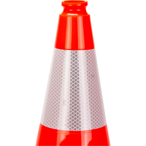 Cône de signalisation de première qualité, 18", Orange, Bande(s) réfléchissante(s) 6" - SHL472