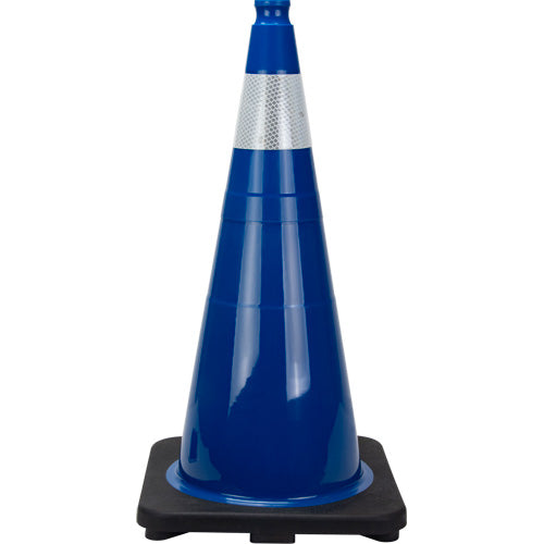 Cône de signalisation de première qualité, 28", Bleu, Bande(s) réfléchissante(s) 4" - SHL480