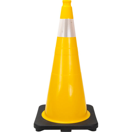 Cône de signalisation de première qualité, 28", Jaune, Bande(s) réfléchissante(s) 4" - SHL484
