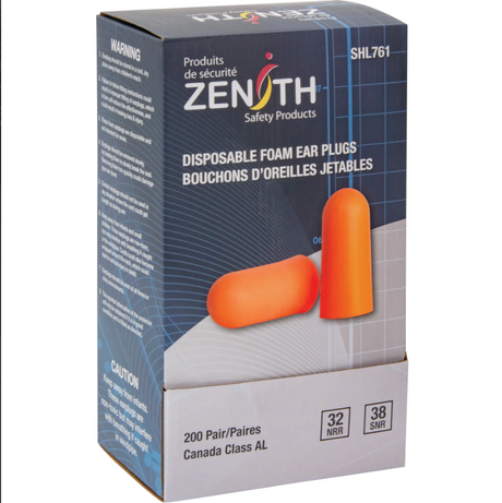 Boite fermée de bouchon d'oreilles jetables en mousse orange qui surpasse les normes CSA