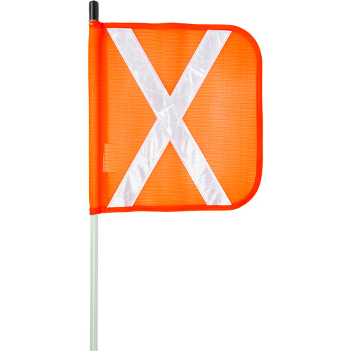 Tige de sécurité robuste, Fixation Fileté, Hauteur 8', Orange avec X réfléchissant - SHN712