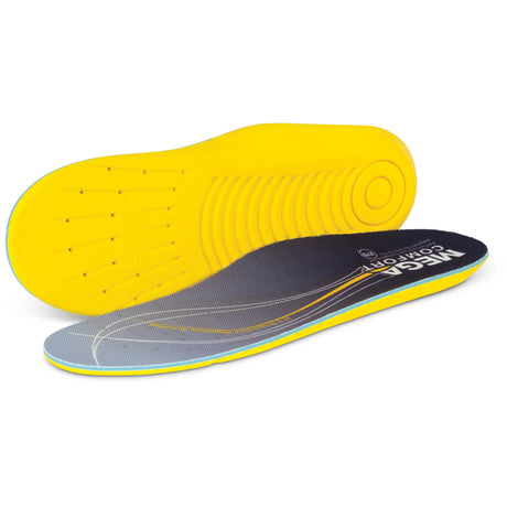 Semelles intérieures Mega Comfort, dessous jaune et dessus bleu marine
