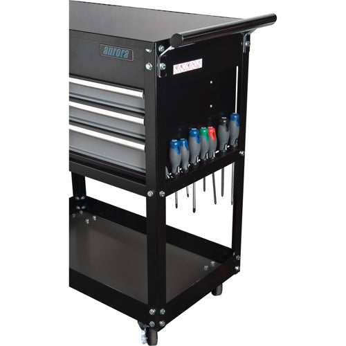 Utility Cart, 4 Drawers, 18" L x 33" W x 39" H, Black - TEP483