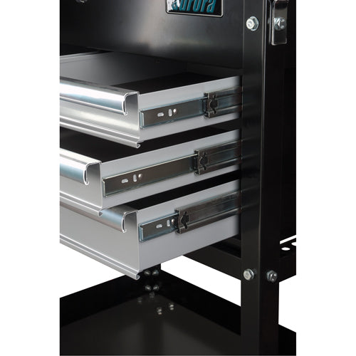 Utility Cart, 4 Drawers, 18" L x 33" W x 39" H, Black - TEP483