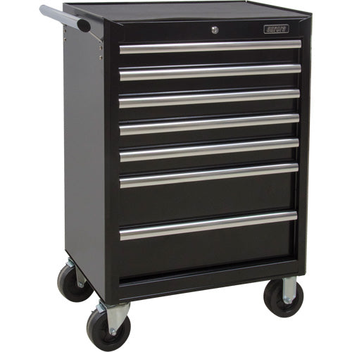 Chariot à outils industriel, 7 tiroirs, 27" la x 18-3/4" p x 39" h, Noir - TER065