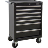 Chariot à outils industriel, 7 tiroirs, 27" la x 18-3/4" p x 39" h, Noir - TER065