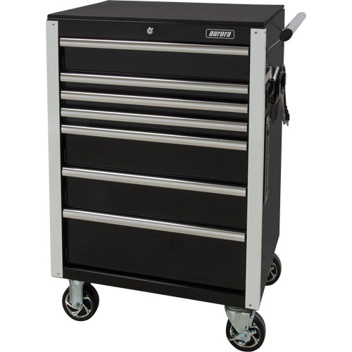 Heavy-Duty Tool Cart, 7 Drawers, 28" W x 22" D x 42-3/8" H, Black - TER069