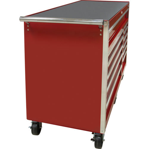 Chariot à outils industriel, 12 tiroirs, 56" la x 24-1/2" p x 38-1/8" h, Rouge - TER103