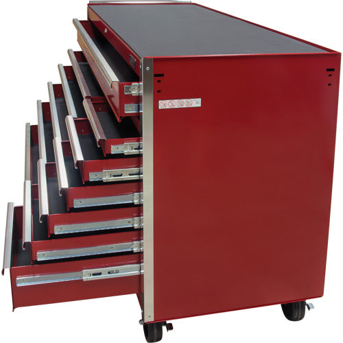 Chariot à outils industriel, 12 tiroirs, 56" la x 24-1/2" p x 38-1/8" h, Rouge - TER103