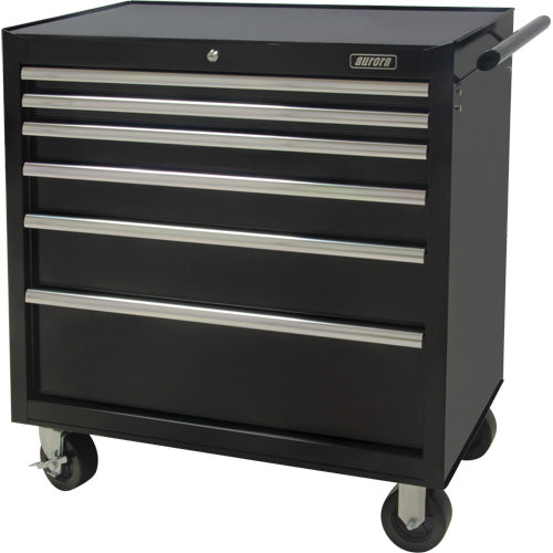 Industrial Tool Cart, 6 Drawers, 39" W x 20-4/5" D x 25-4/5" H, Black - TER217