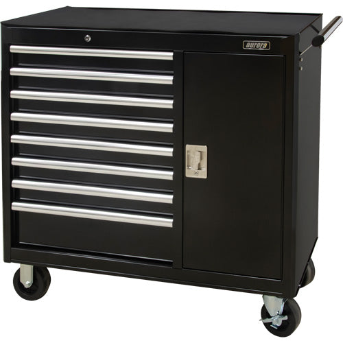 Industrial Tool Cart, 8 Drawers, 44-3/10" W x 21-1/10" D x 36-7/10" H, Black - TER218