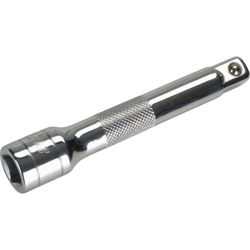 Rallonge pour douille métal chromé 5 pouces, prise 1/2", surface texturée antidérapante.