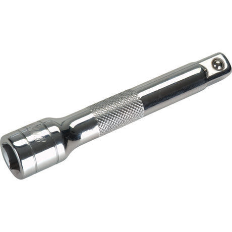 Rallonge pour douille métal chromé 5 pouces, prise 1/2", surface texturée antidérapante.