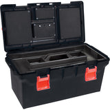 Plastic Tool Boxes, 22" W x 11" D x 10-1/2" H, Black - TLV085