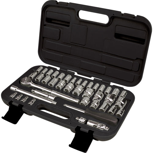 SAE/Metric 1/4" and 3/8" Socket Sets, 41 Pcs - TLV360