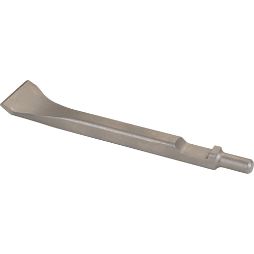 Ciseau plat en acier chromé de 35 mm avec base cylindrique pour burin pneumatique.