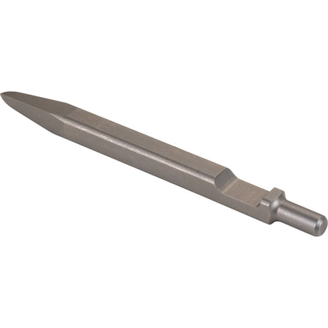 Ciseau pointé en métal gris avec emmanchement cylindrique pour burin pneumatique.