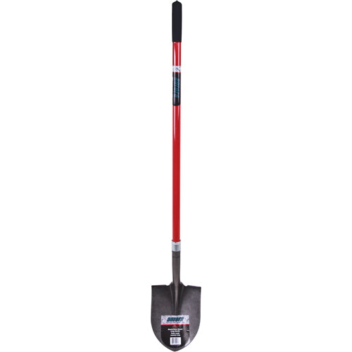 Heavy-duty round shovel, carbon steel blade, fiberglass, straight handle - TLZ467
